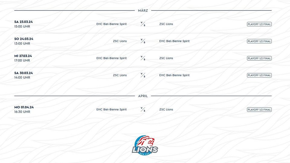 U17-Elit: Spielplan Playoff-Halbfinal