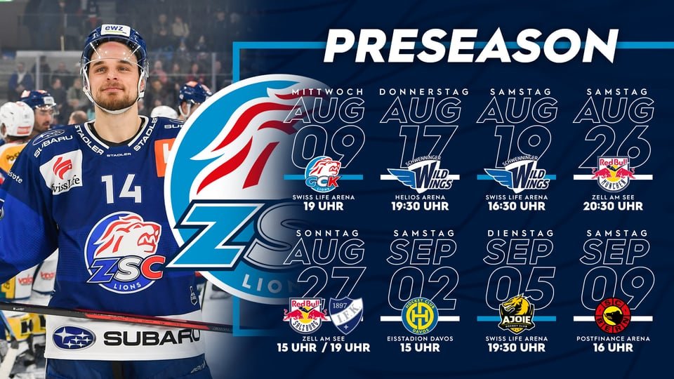 ZSC Lions: Testspiele Vorsaison 2023