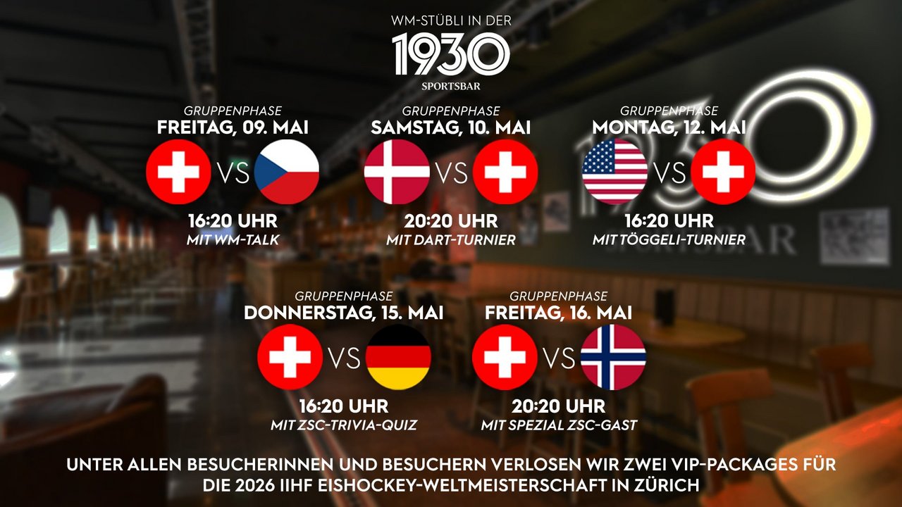 WM-Stübli in der Sportsbar «1930»