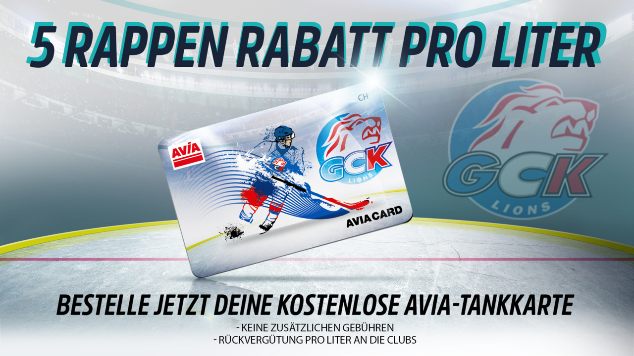 GCK Lions: 5 Rappen Rabatt pro Liter mit der AVIA-Hockeykarte 