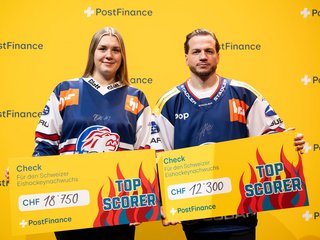 Sven Andrighetto und Kristi Shashkina erspielen 31'050 Franken für den Nachwuchs