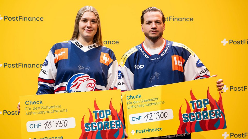 Sven Andrighetto und Kristi Shashkina erspielen 31'050 Franken für den Nachwuchs